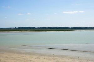 Aerial view of the Bay of Somme at low tide in Le Crotoy photo