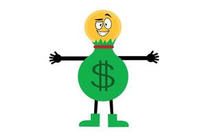 Winking money bag character playfully happy vector