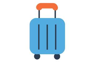 Suitcase Icon - A colorful rolling suitcase icon symbolizing travel and personal luggage. vector