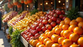 A bunch of oranges are on display photo