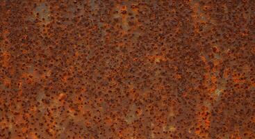 Heavily rusted metal surface texture oxidized corroded steel brown orange tones photo