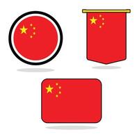China set of flag banner China flag with white background illustration design China independence day banner design vector