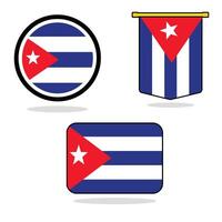 Cuba set of flag banner Cuba flag with white background illustration design Cuba independence day banner design vector