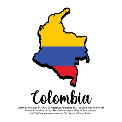 Colombia flag or map banner Colombia flag with white background illustration Colombia independence day banner design
