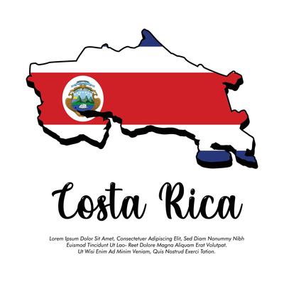 Costa Rica flag or map banner Costa Rica flag with white background illustration Costa Rica independence day banner design