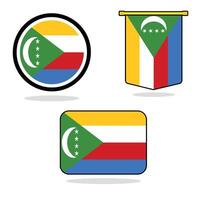 Comoros set of flag banner Comoros flag with white background illustration design Comoros independence day banner design vector