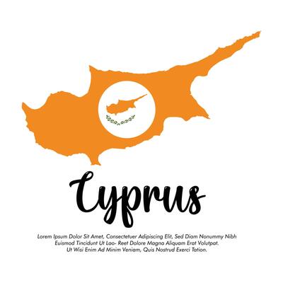 Cyprus flag or map banner Cyprus flag with white background illustration Cyprus independence day banner design