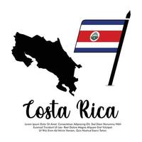 Costa Rica flag or map banner Costa Rica flag with white background illustration design Costa Rica independence day banner design vector