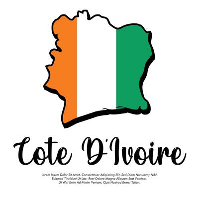 cote d'ivoire flag or map banner cote d'ivoire flag with white background illustration cote d'ivoire independence day banner design