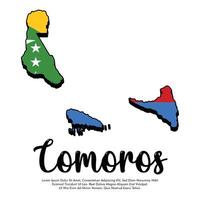 Comoros flag or map banner Comoros flag with white background illustration Comoros independence day banner design vector