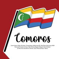 Comoros flag banner Comoros flag illustration design Comoros independence day banner design vector