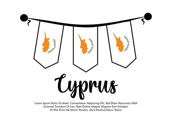 Cyprus flag banner Cyprus flag illustration design Cyprus national day banner design