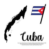 Cuba flag or map banner flag with white background illustration design Cuba independence day banner design vector