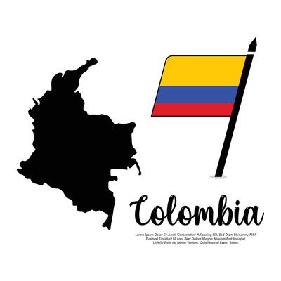 Colombia flag or map banner flag with white background illustration design Colombia independence day banner design