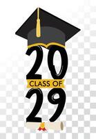 Class of 2029 Graduation design and class of 2029 illustration with background vector