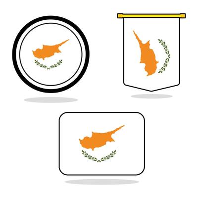 Cyprus set of flag banner Cyprus flag with white background illustration design Cyprus independence day banner design