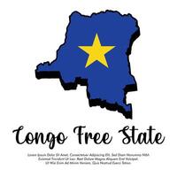 Congo Free State flag or map banner Congo Free State flag with white background illustration Congo Free State independence day banner design vector