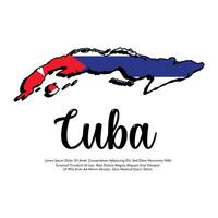 Cuba flag or map banner Cuba flag with white background illustration Cuba independence day banner design vector