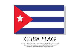 Cuba flag banner Cuba flag with white background illustration design Cuba independence day banner design vector