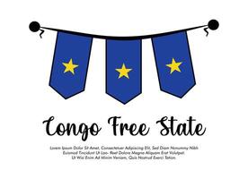 Congo Free State flag banner Congo Free State flag illustration design Congo Free State national day banner design vector