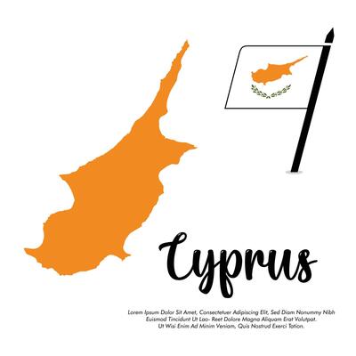 Cyprus flag or map banner flag with white background illustration design Cyprus independence day banner design