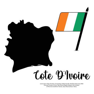 cote d'ivoire flag or map banner flag with white background illustration design cote d'ivoire independence day banner design