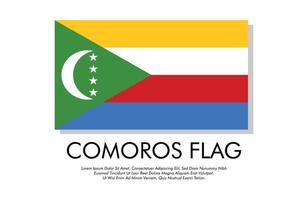 Comoros flag banner Comoros flag with white background illustration design Comoros independence day banner design vector