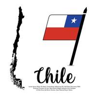 Chile flag or map banner Chile flag with white background illustration design Chile independence day banner design vector