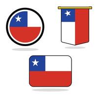 Chile set of flag banner Chile flag with white background illustration design Chile independence day banner design vector
