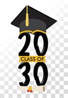Class of 2030 Graduation design and class of 2030 illustration with background vector