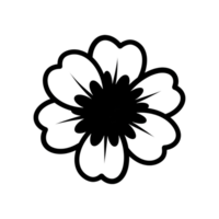Elegant black and white flower design png