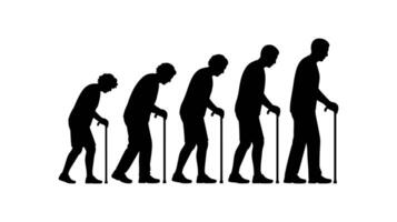 Journey Through Time A powerful silhouette depicts the human life cycle, each stage a testament to the passage of time. The image evokes a sense of nostalgia and the beauty of aging gracefully. vector