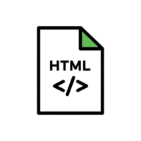 Html document icon technology outline graphic digital design png
