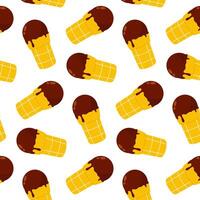 Colorful ice cream cones in a playful pattern on a white background for summer celebrations vector