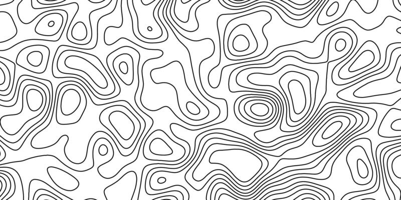 Detailed black and white contour lines create an abstract topographic design for art and mapping applications