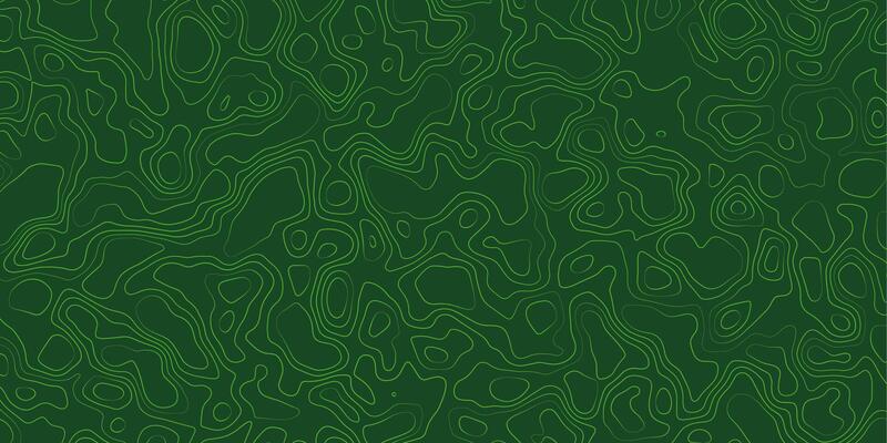 Green topographical pattern illustrating contours and elevations in an abstract style with fluid lines