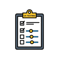Clipboard with checklist for ux testing png