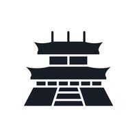 temple icons flat isolated style design vector