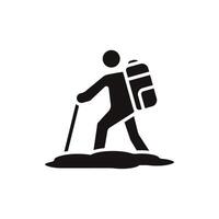 trekking icons flat isolated style design vector