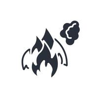 fire smoke icons flat isolated style design vector