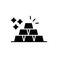 gold ingot icons flat isolated style design vector