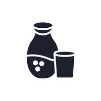 sake flat icons collection vector