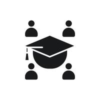 mooc icons flat isolated style design vector