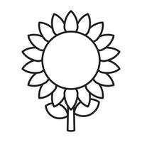 Sunflower outline icon isolated on white background vector