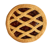 Cherry pie with a golden lattice crust on a transparent background png