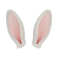 Fluffy white and pink bunny ears isolated on a transparent background for Easter png