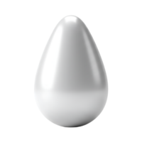 Elegant teardrop-shaped 3D rendered object with a smooth shiny surface isolated png