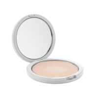 Open powder compact with mirror isolated on transparent background makeup item png