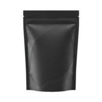 Sleek and Modern Black Stand-Up Pouch Mockup with Transparent Background for Packaging Design png