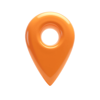 lucido arancia carta geografica pointer icona su trasparente sfondo, navigazione elemento png